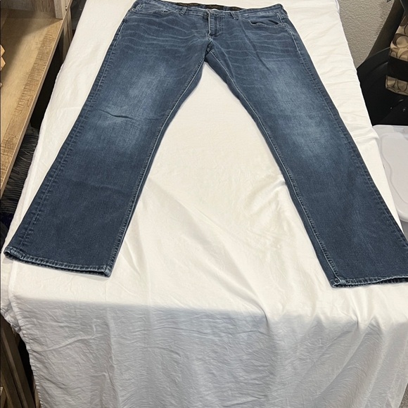 Outpost Makers Men's Denim Straight Jeans in Blue - Picture 1 of 6